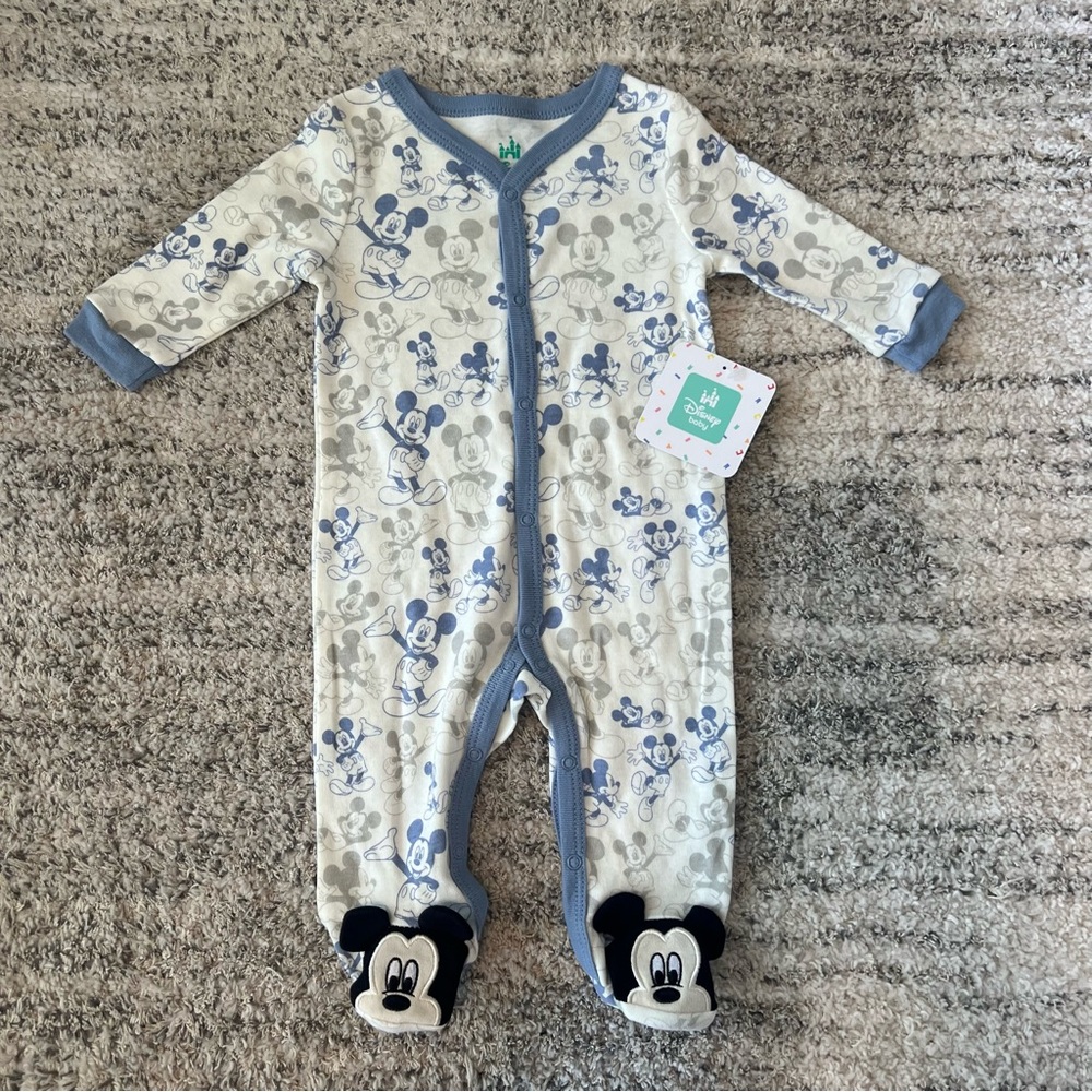 Disney Baby Mickey Mouse Footie Pajamas 0-3 months